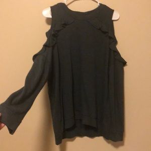 mossimo grey cut out shoulder sweater
